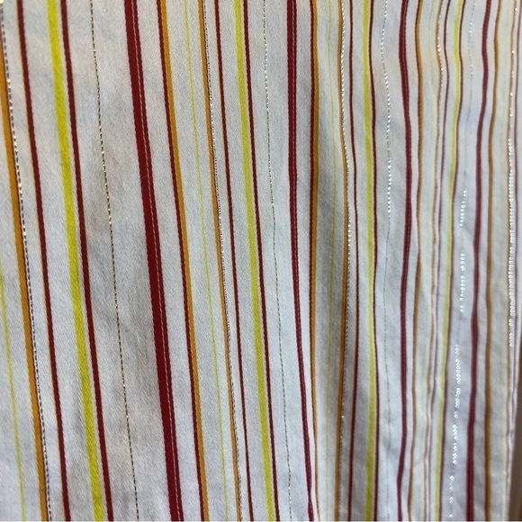 Chico's women's size 3 (L-16) button down 3/4 sleeve multi color striped shirt - Picture 8 of 9